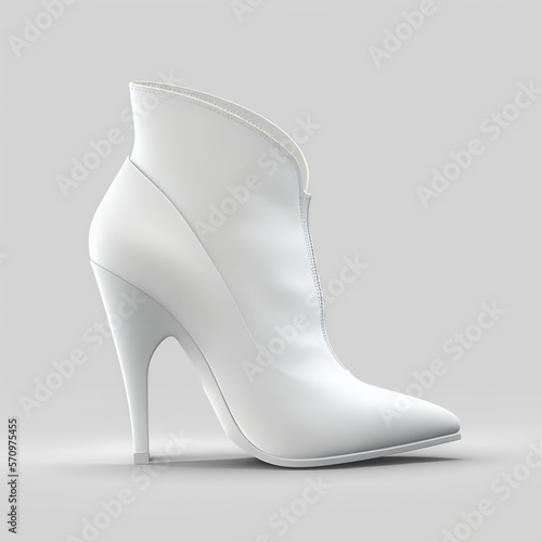 Dressed woman shoe on white background - generated by Generative AI