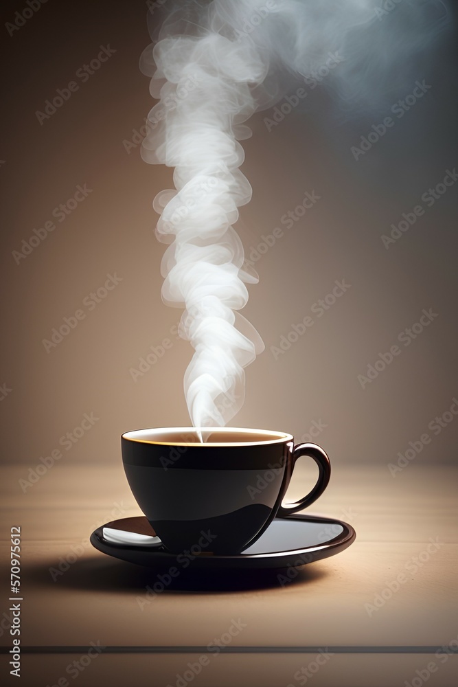 Cup of steaming coffee - generative ai Cup of steaming coffee - generative ai