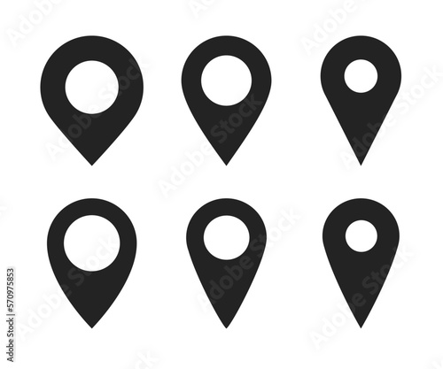 Location pin icon. Location icon set. Map pin icon. Place marker icon. Location pointer icon symbol. Navigation sign