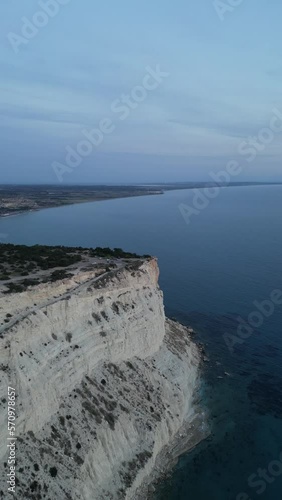 Incredible views from the rocky Kourion beach. Breathtaking Cyprus. Rest for the eyes. Drone view