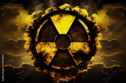 An abstract background of radiation symbol, AI generated