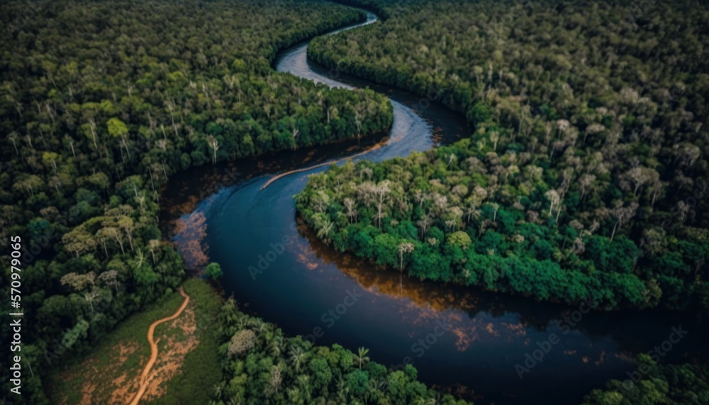 Encontro das águas do Rio Negro e Rio Solimões, rio amazonas, amazon river, GENERATIVE AI
