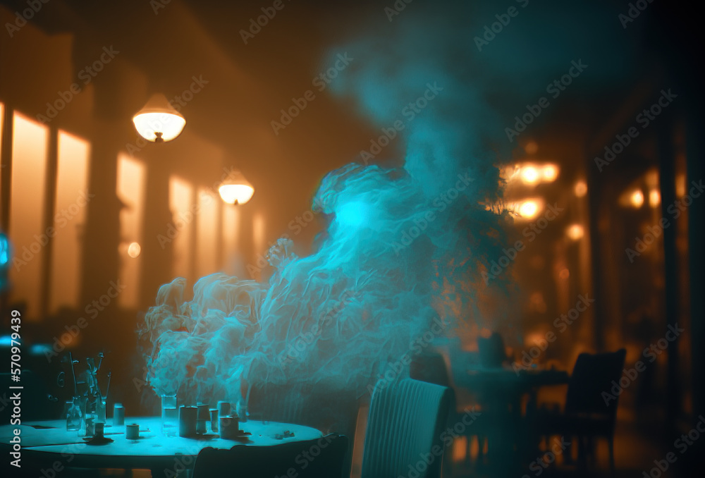 Fotografía analógica 35mm sala de fiesta club nocturno, jazz blues, desenfocada, creado con IA generativa