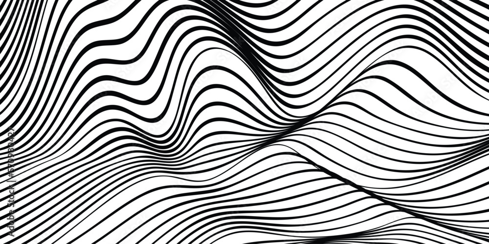 black and white abstract wavy background