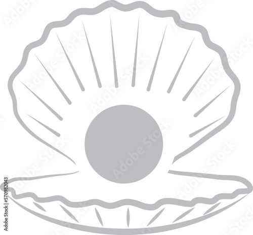 Muschel und Perle, Muschel Logo, Icon