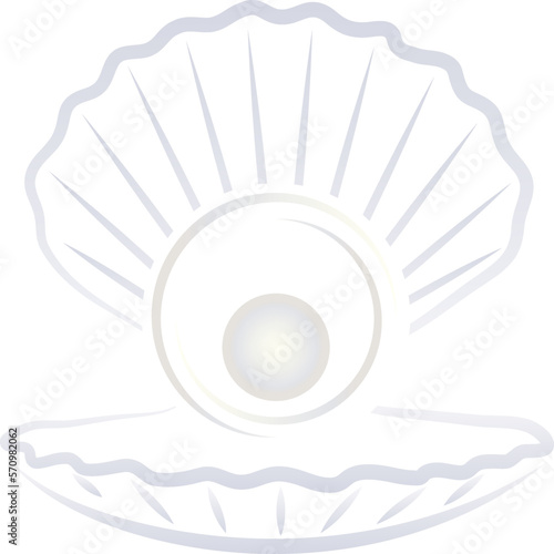 Offene Muschel mit Perle, Logo, Muschel, Reisen, Icon