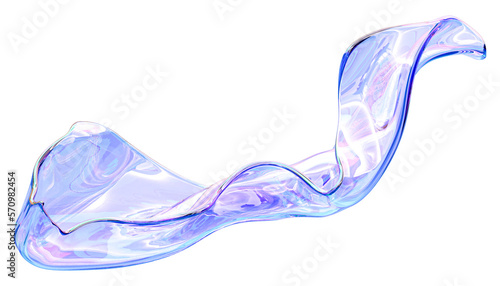 3d glass of abstract shape in the form of a wave. illustration of 3d rendering. photo