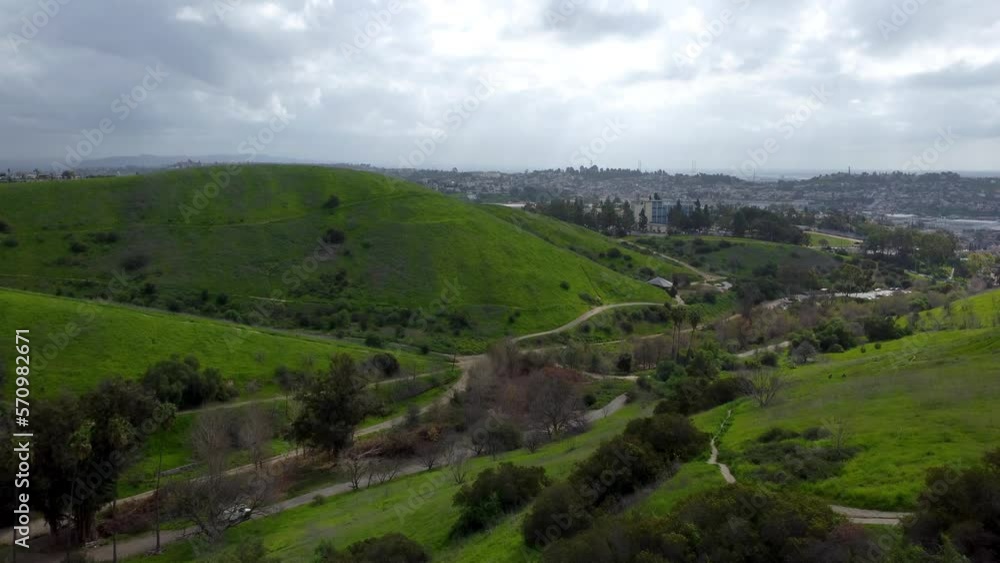 view of the hills drone