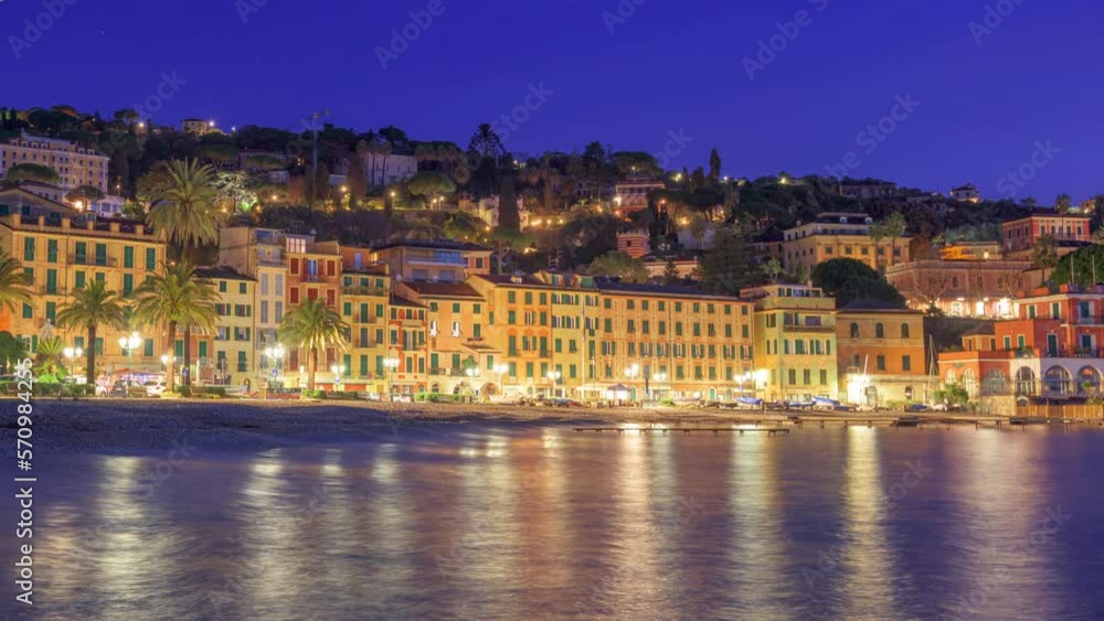 The coast of Santa Margherita Ligure, Italy at dawn. The coast of Santa Margherita Ligure, Italy at dawn.