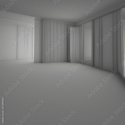 Empty interior. 3d illustration - generative ai