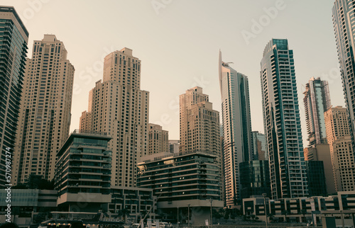 Modern skyscrapers of Dubai Marina, United Arab Emirates