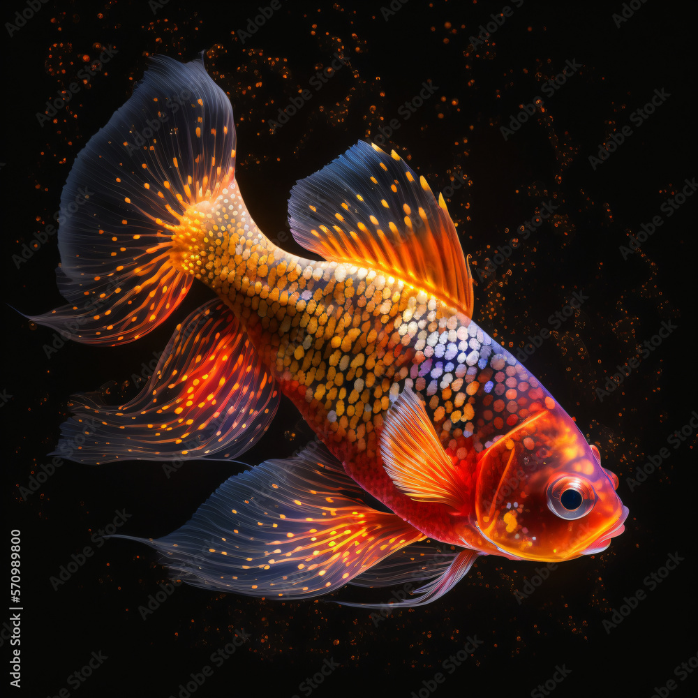 Fototapeta premium Orange Fish In Dark