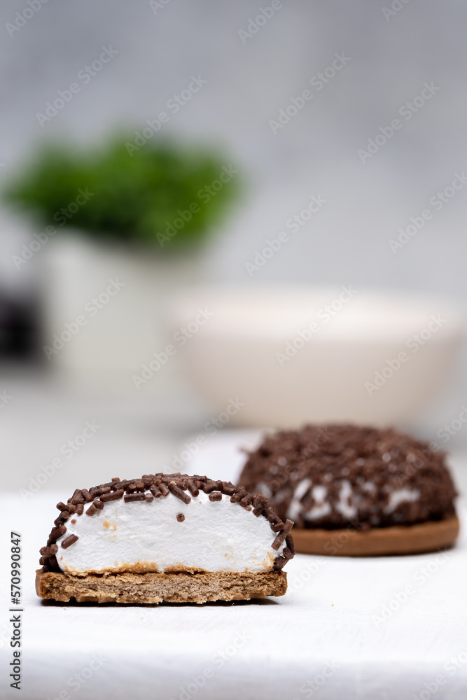 Sweet marshmallow biscuits on the table Sweet marshmallow biscuits on the table