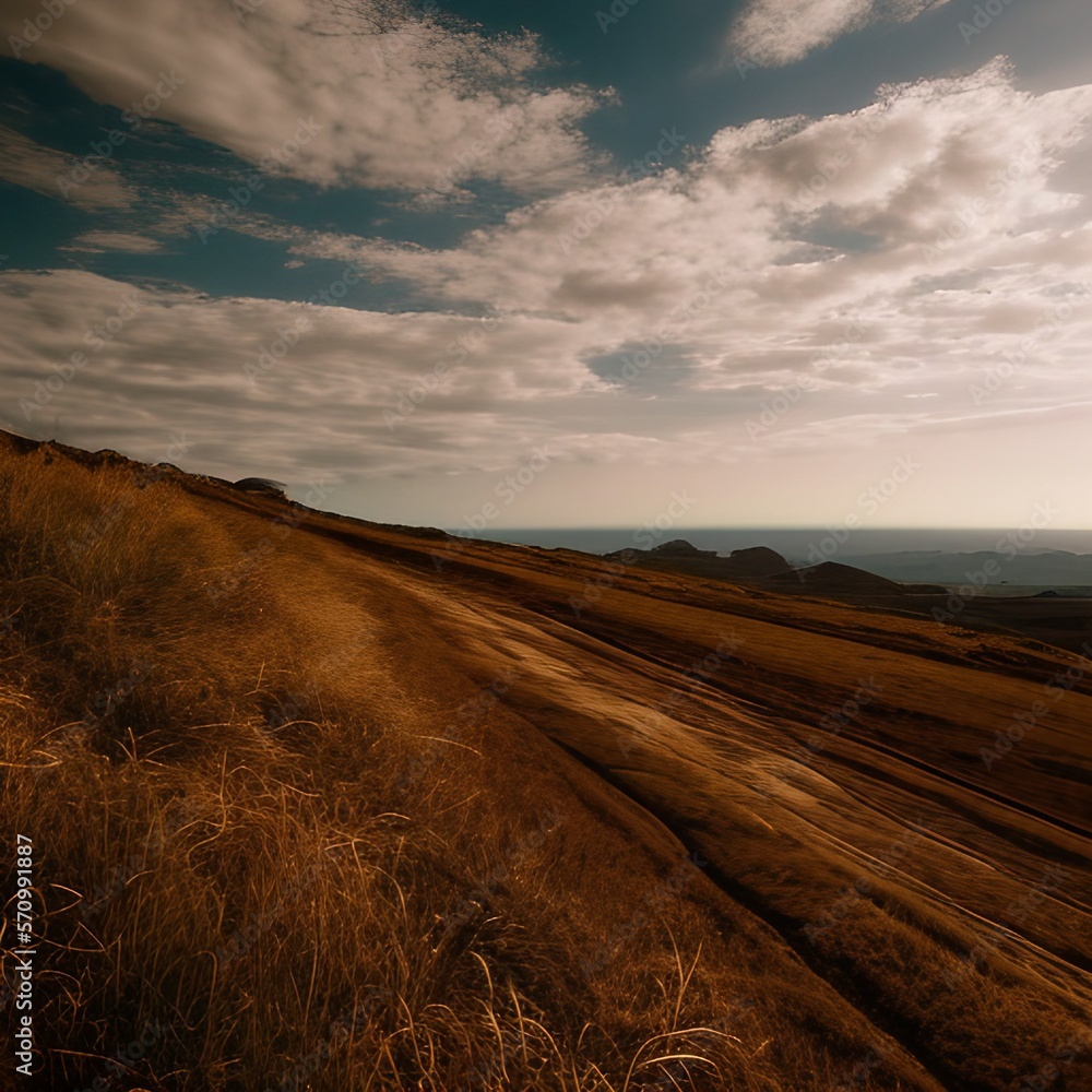 Fototapeta premium Wide Open Landscape With A Beautiful View Highly Detailed