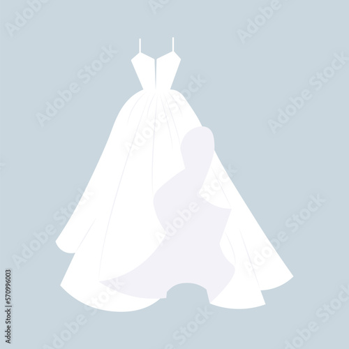 Elegant white dress for bride