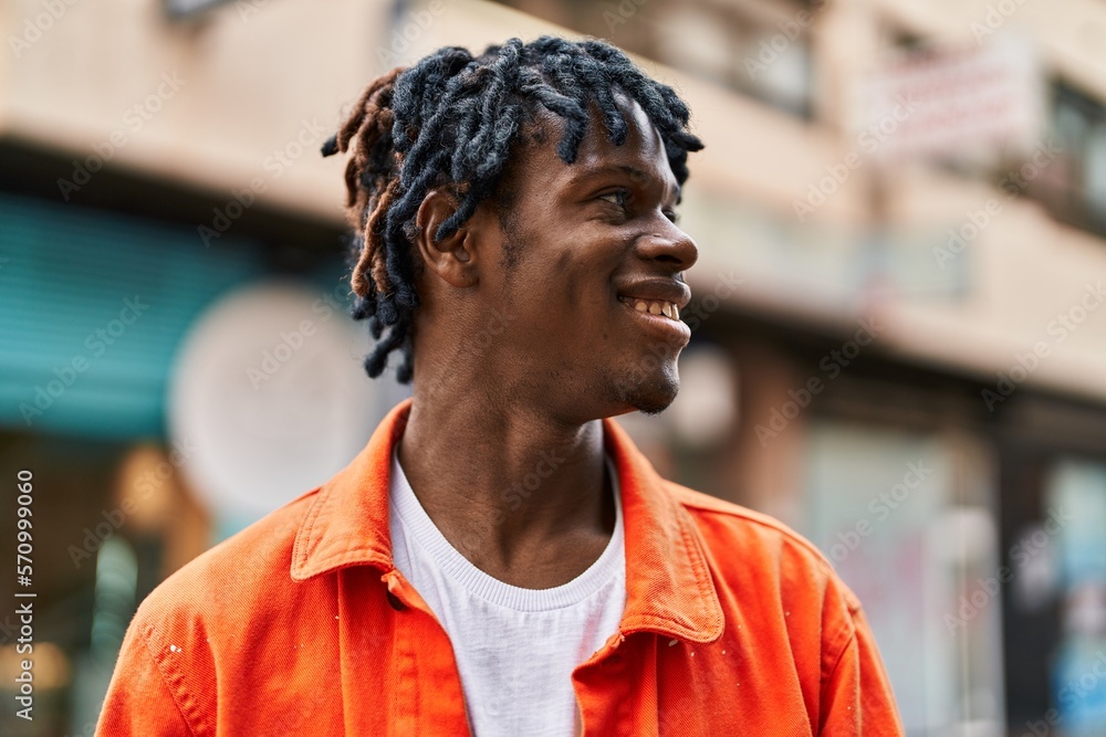 African american man smiling confident standing at street African american man smiling confident standing at street