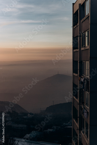 Mount Ararat on the background of the city of Yerevan