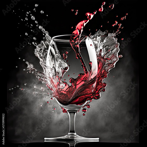 The red wine glass made a loud splash when it hit the floor. - Generative AI