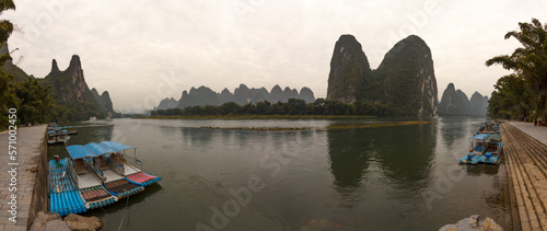 Karst landscape of Xingping, Guilin in China. Typical central Chinese landscape. photo