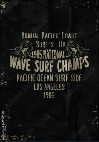 Surfing paradise summer concept slogan text. Vector illustration design for fashion graphics, t shirt prints etc.