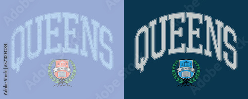 Vector typography in varsity vintage style