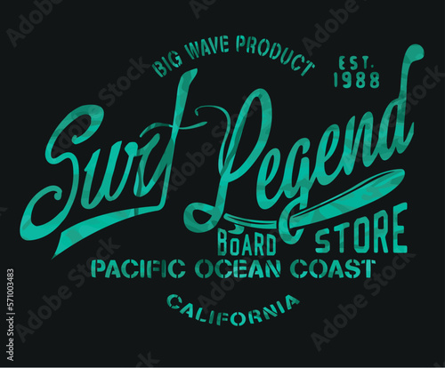 Surfing paradise summer concept slogan text. Vector illustration design for fashion graphics  t shirt prints etc.