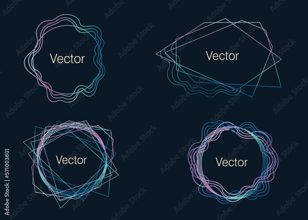 Vector set of futuristic backgrounds in a simple modern style with copy space for text on a dark background. Vector set of futuristic backgrounds in a simple modern style with copy space for text on a dark background.
