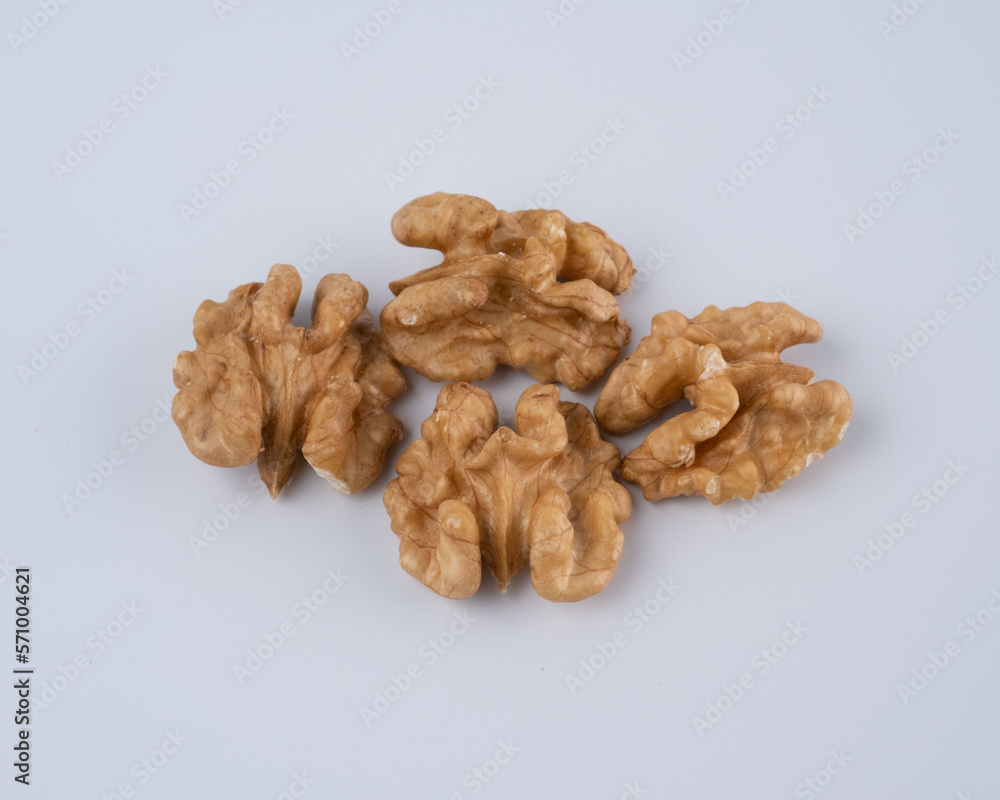 Walnut isolated On White Background. Group of Walnuts. Walnut isolated On White Background. Group of Walnuts.