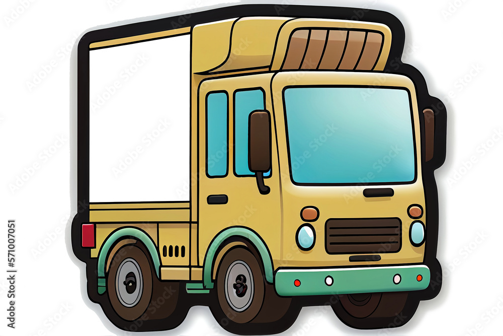 A cute truck lorry stickers concept made with generative AI A cute truck lorry stickers concept made with generative AI