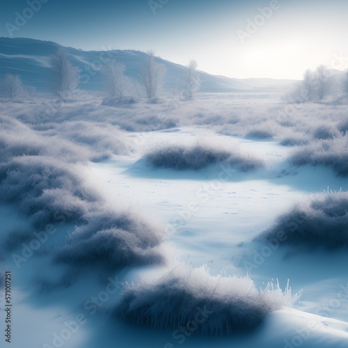 Winter Landscape, Generative AI Illustration © pandawild