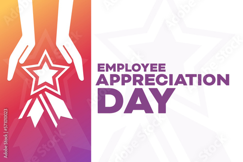Employee Appreciation Day. Vector illustration. Holiday poster.