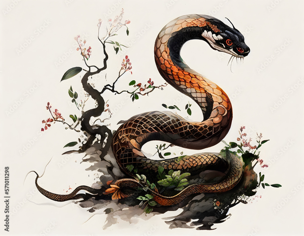 Obraz premium AI Generated, animals chinese zodiac (with others) in the way of chinese painting.