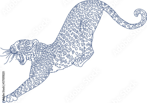 Graphic leopard  in Asian style 