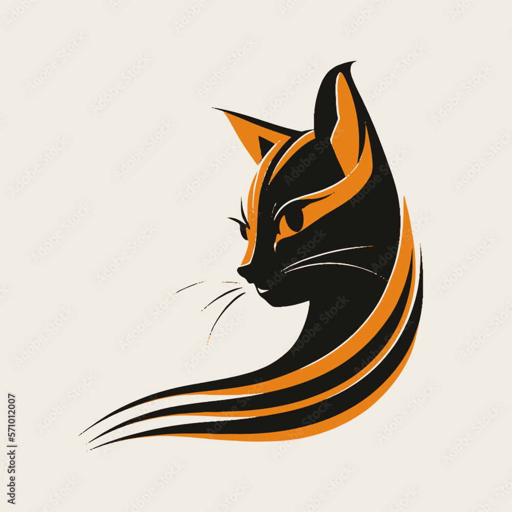 Cat Head Profile Line Icon. Pet Supplies Symbol, Pictogram, Sign. Light  Abstract Geometric Background Stock Photo - Alamy