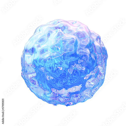 Leinwand Poster Abstract ball of liquid glass. 3d rendering illustration