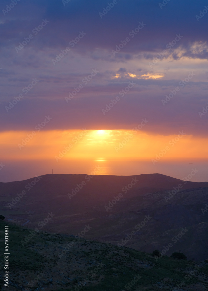 sunset in the mountains