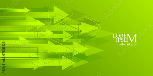 Green arrows background. Modern futuristic background technology. Vector illustration.