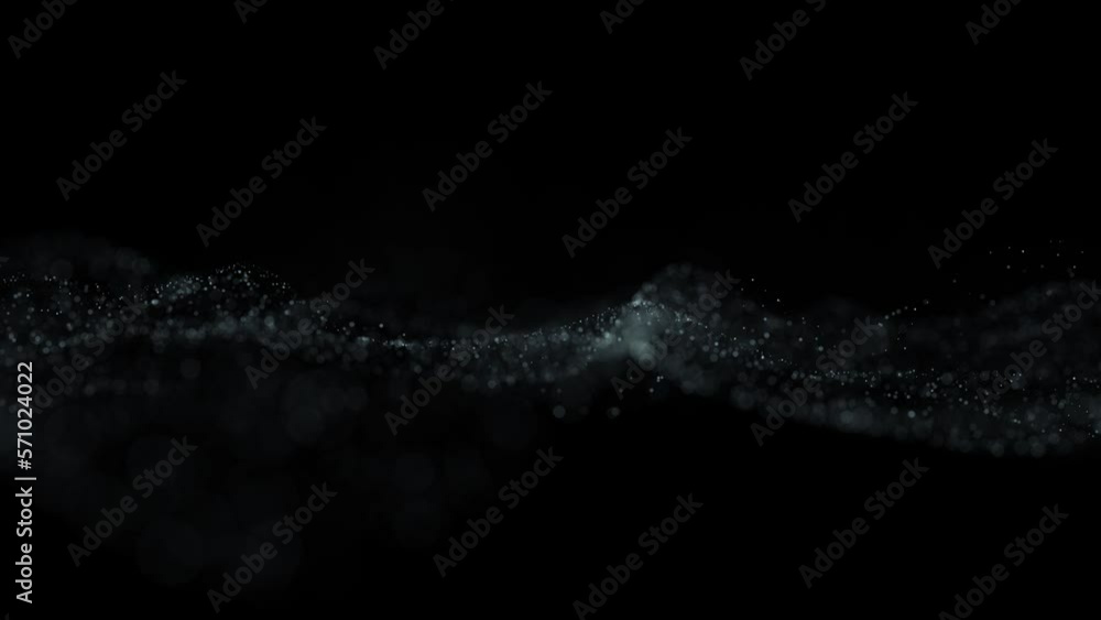 Seamless loop slow movement waves with flickering particles dots on