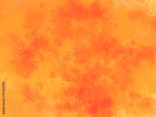 オレンジの水彩テクスチャー 背景素材