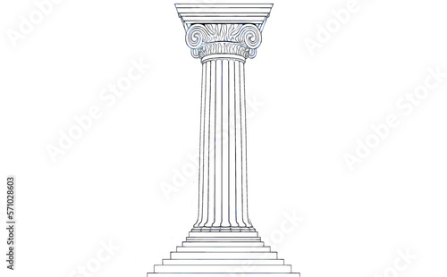 Columna griega ilustración vector, creado con IA generativa