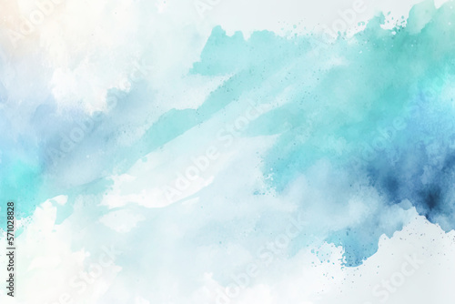 Blue pastel watercolor background, Generative AI