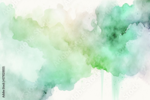 Green pastel watercolor background, Generative AI