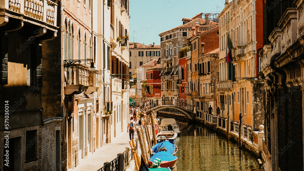 Streets and buildings in venice italy italia roman ancient architecture gothic style water gondola murano glass