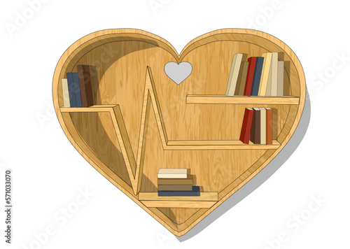 heart shaped bookshelf