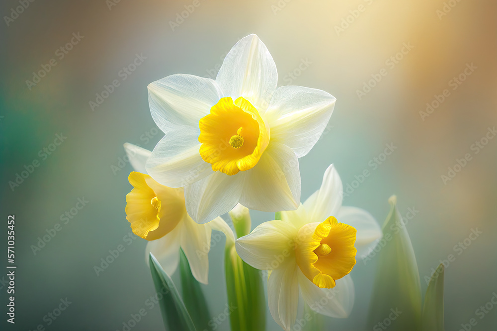 Dafodil Flowers, Illustration, Generative AI Dafodil Flowers, Illustration, Generative AI