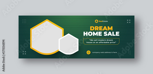 Real estate social media facebook cover web banner template