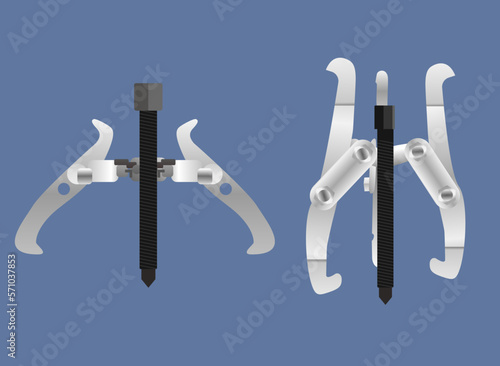 Metal tool, its name is pulley extractor and it is used in the construction industry