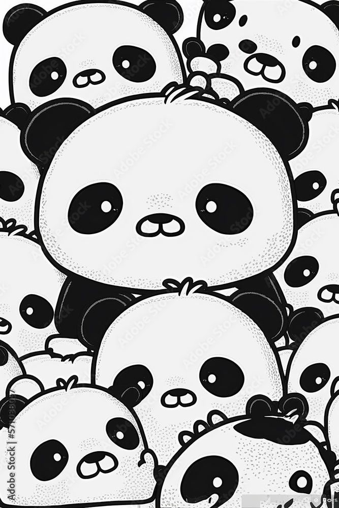 Fototapeta premium Cute panda, generative ai