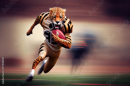Cheetah Football Professional Running Fast Generative AI