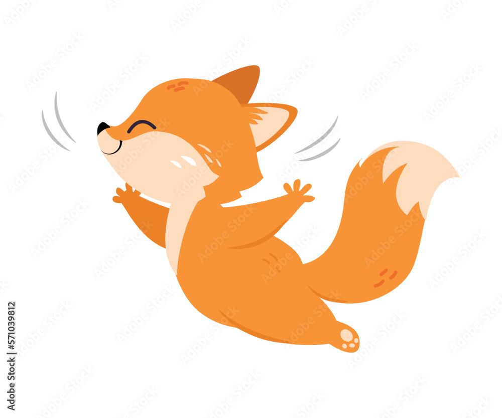 Adorable baby fox. Cute happy wild forest animal cartoon vector illustration Adorable baby fox. Cute happy wild forest animal cartoon vector illustration